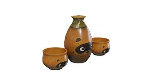 Tanuki Sake Set 3D model