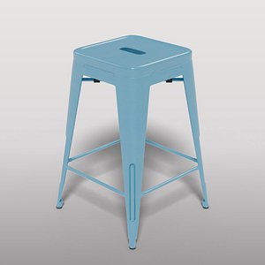 3D Industrial Blue Bar Stool