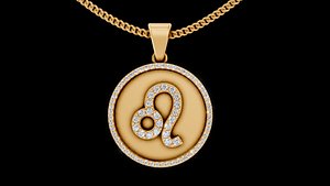 Leo Lion zodiac pendant 3D model