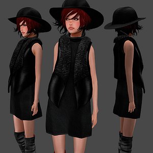 vest dress set 3D model