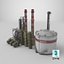 3D Detailed Large Oil Refinery Collection model