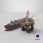 3D Detailed Large Oil Refinery Collection model