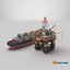 3D Detailed Large Oil Refinery Collection model