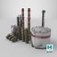 3D Detailed Large Oil Refinery Collection model