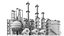 3D Detailed Large Oil Refinery Collection model
