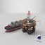 3D Detailed Large Oil Refinery Collection model