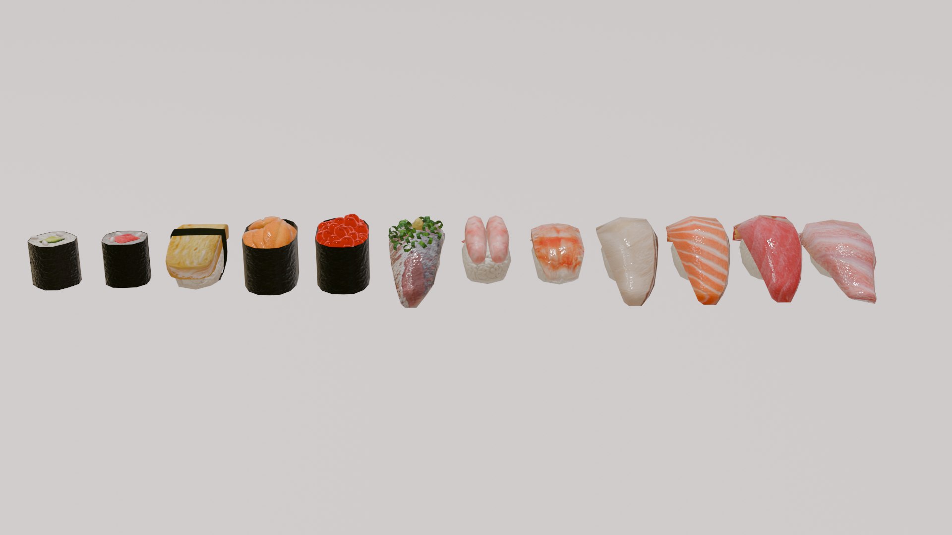 3D 12-piece sushi model asset model https://p.turbosquid.com/ts-thumb/iI/pHboxu/UU/02/png/1736368008/1920x1080/fit_q87/4881af0e6a92b93462a41a71ac7c0264975b369f/02.jpg