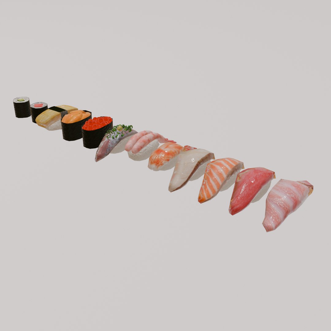 3D 12-piece sushi model asset model https://p.turbosquid.com/ts-thumb/iI/pHboxu/tr/11/png/1736368015/1920x1080/fit_q87/69e15d24134b99ef094ee63c3f7a864488735c19/11.jpg