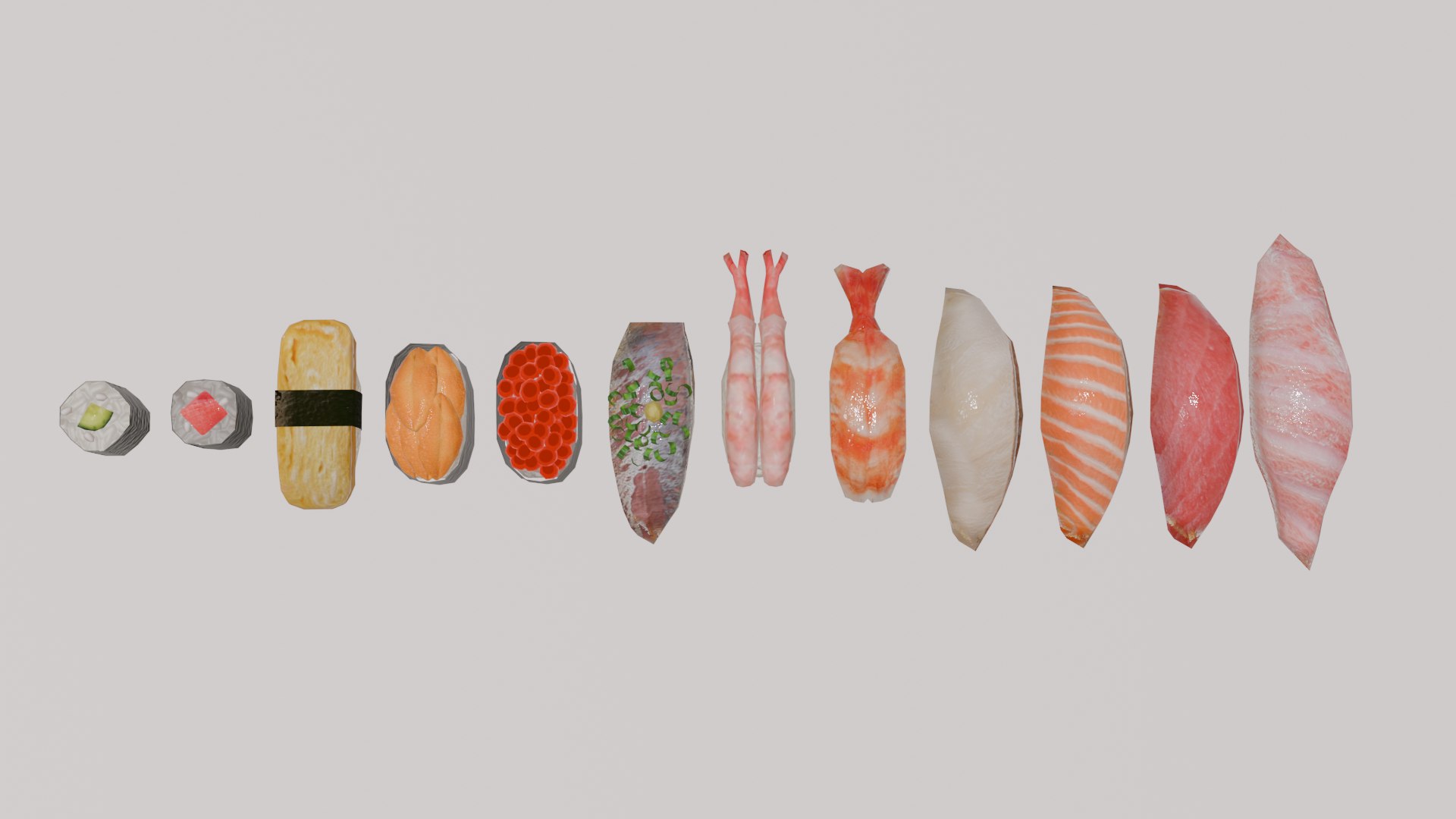 3D 12-piece sushi model asset model https://p.turbosquid.com/ts-thumb/iI/pHboxu/zm/03/png/1736368010/1920x1080/fit_q87/580afe9e921594ae2b3bec725d6db012159fbaf7/03.jpg