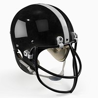 Vintage Gridiron Football Helmet with White Stripe Black