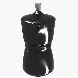 black moka pot metal 3d model