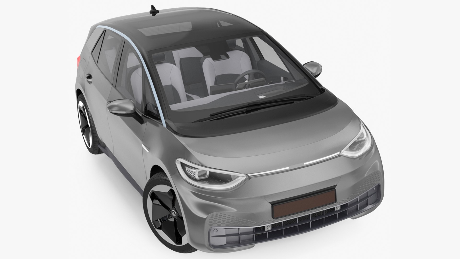 Electric Car Hatchback Rigged 3D model preview