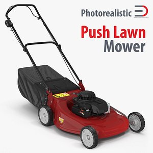 3d model push lawn mower
