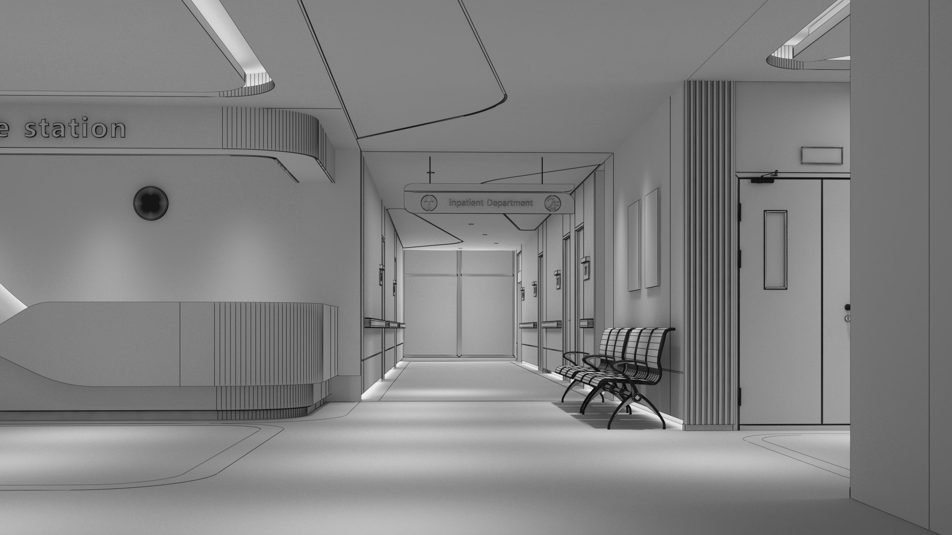 Hospital Hallway 04 3D - TurboSquid 2097758