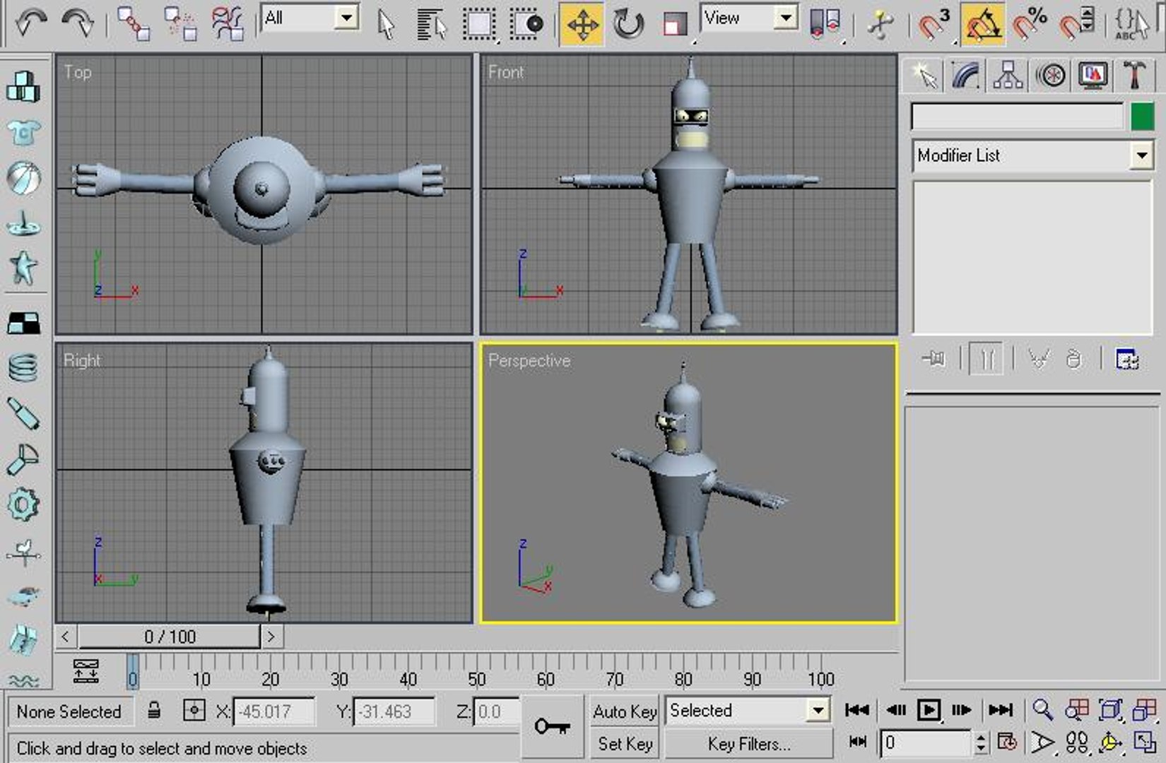 Free Bender Futurama 3d Model