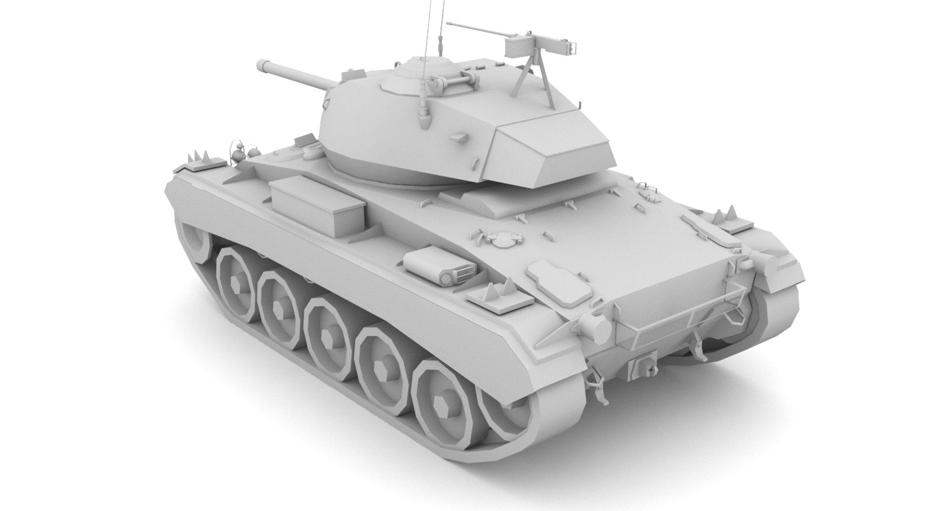 3D M24 Chaffee Light Tank Model - TurboSquid 1183060