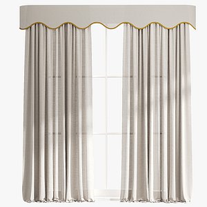 Curtains with lambrequins 3D model