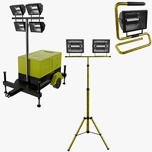 Three Detailed Mobile Lights 3D