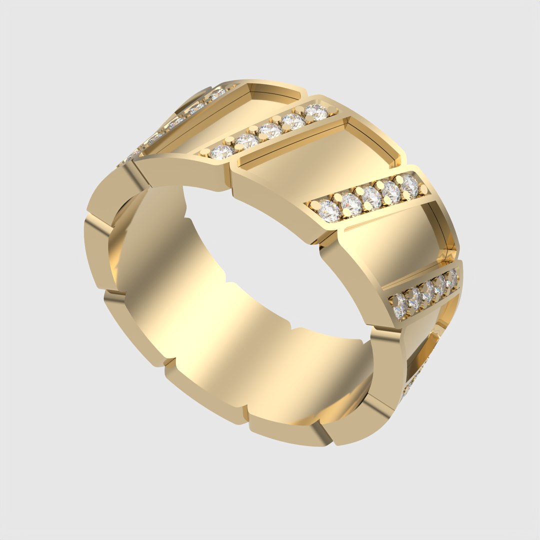 Modern Geometric Band Ring JDBCo Model - TurboSquid 2346432