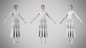 3D model Dress 24 Pastel Confetti Abstract