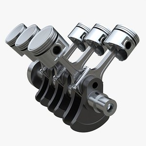 Engine crankshaft and pistons