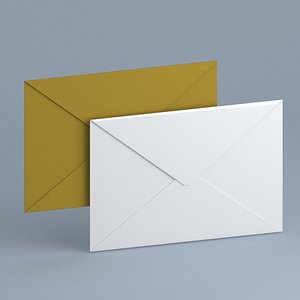 Envelope White and Brown 3D model