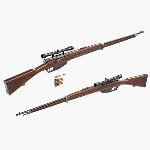Mannlicher M1893 bolt action rifle 3D model