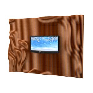 3D Parametric wall TV 3D model 09