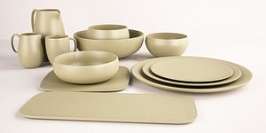 vera wang natural tableware 3d model
