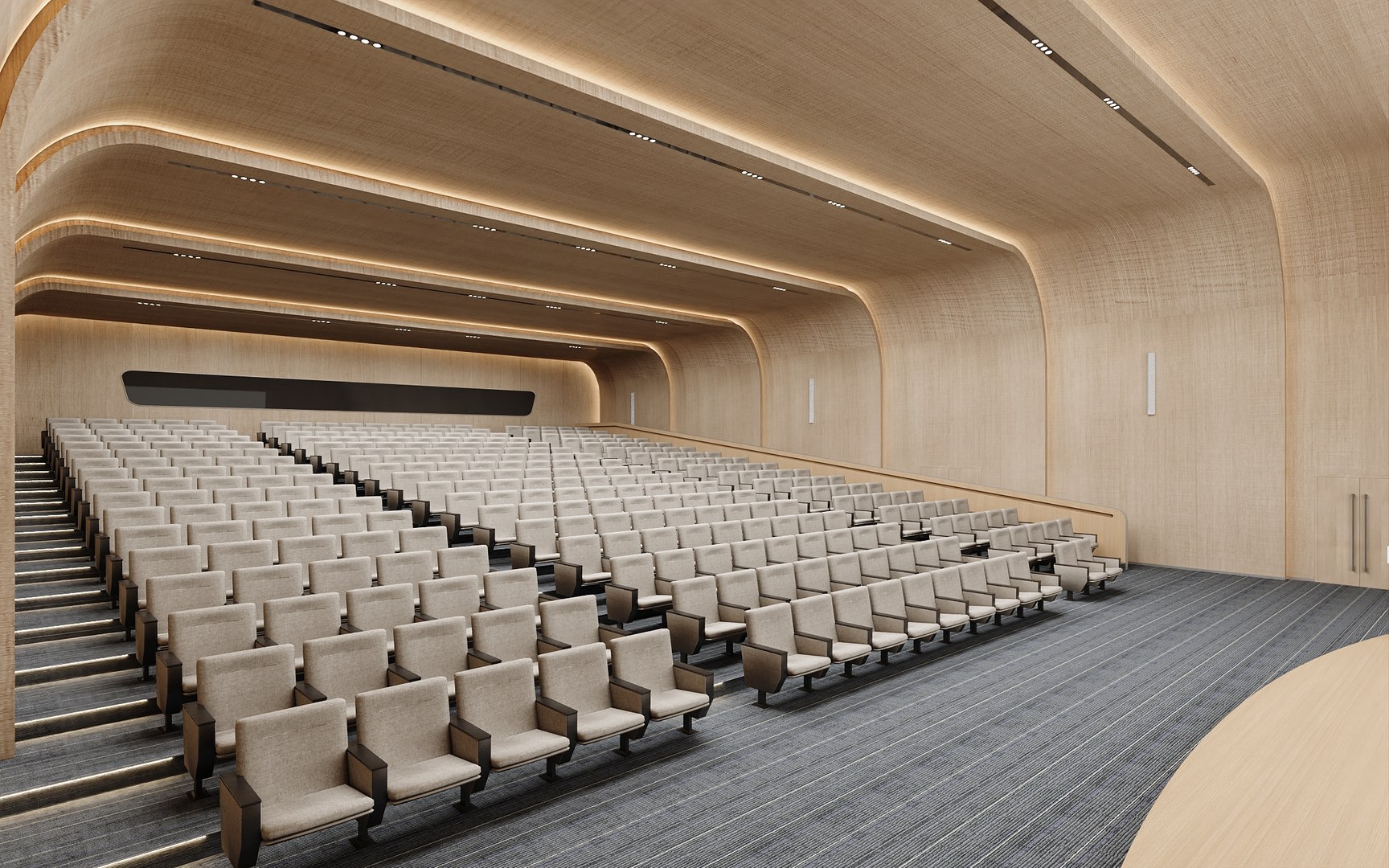 Contemporary Auditorium With Tiered Seating 3D Model - TurboSquid 2494864