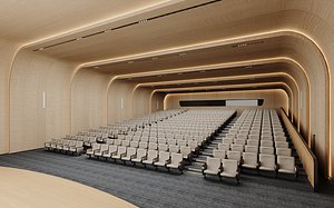 Contemporary Auditorium with Tiered Seating 3D model