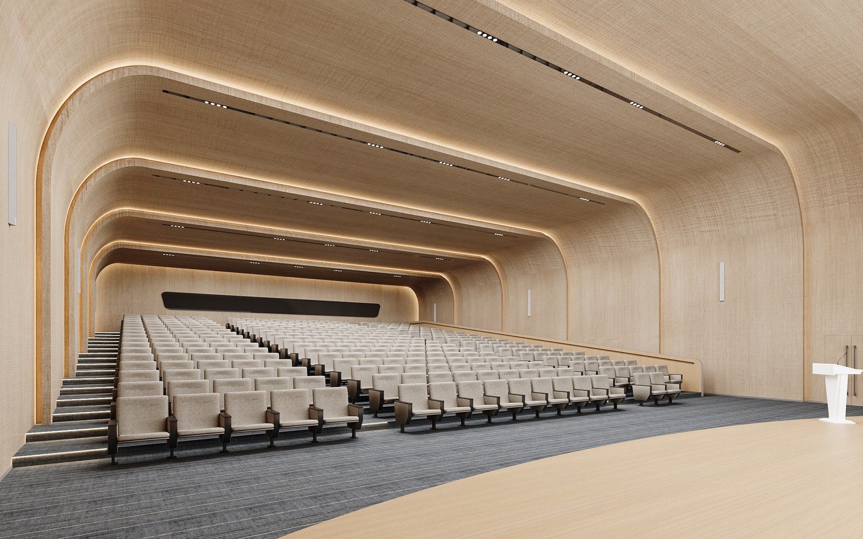 Contemporary Auditorium With Tiered Seating 3D Model - TurboSquid 2494864