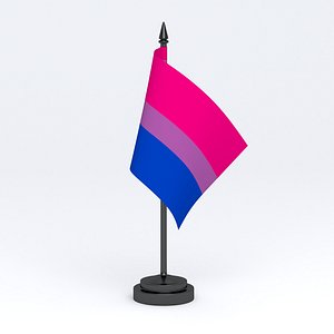 3D Table Flag Bisexual Pride model