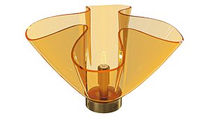 Fazzoletto Rosa Sculptural Glass Table Lamp