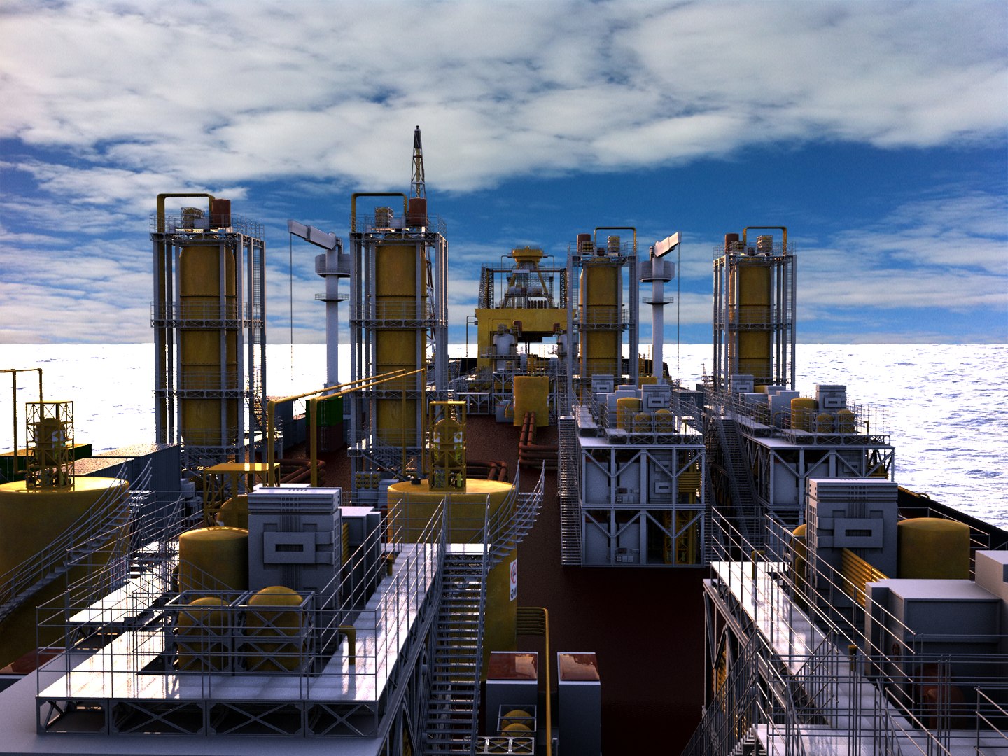 3d fpso floating production model