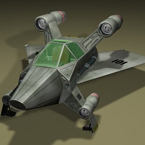 starfighter futuristic fighter 3d model