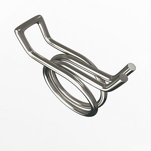 3D model Double Wire Spring Hose Clamp Silver
