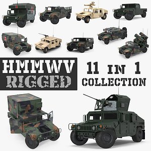 Rigged HMMWV 3D Models Collection