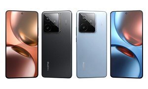 3D model Realme GT 7 Black and Blue India