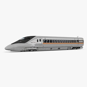 bullet train locomotive rail 3d model