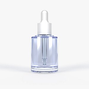 Round glass dropper bottle container for skincare