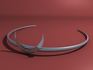 silver headband crescent 3d obj