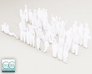 silhouette people 3d 3ds