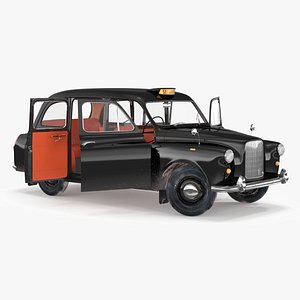 Vintage London Taxi Cab FX4 Rigged model