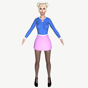 3D Maya Modular Girl 14