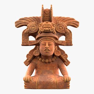 A Zapotec Figural Urn of the Butterfly God 3D model