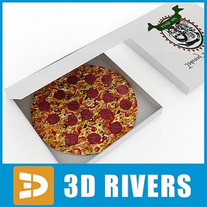 pizza box food 3d model