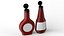 Deux bouteilles en verre de sauces piquantes