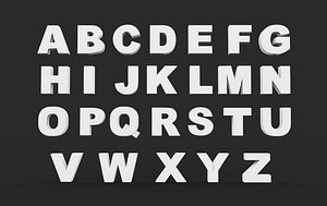 A to z English alphabet 3D model model