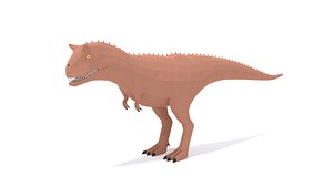 Low Poly Cartoon Carnotaurus Dinosaur 3D model